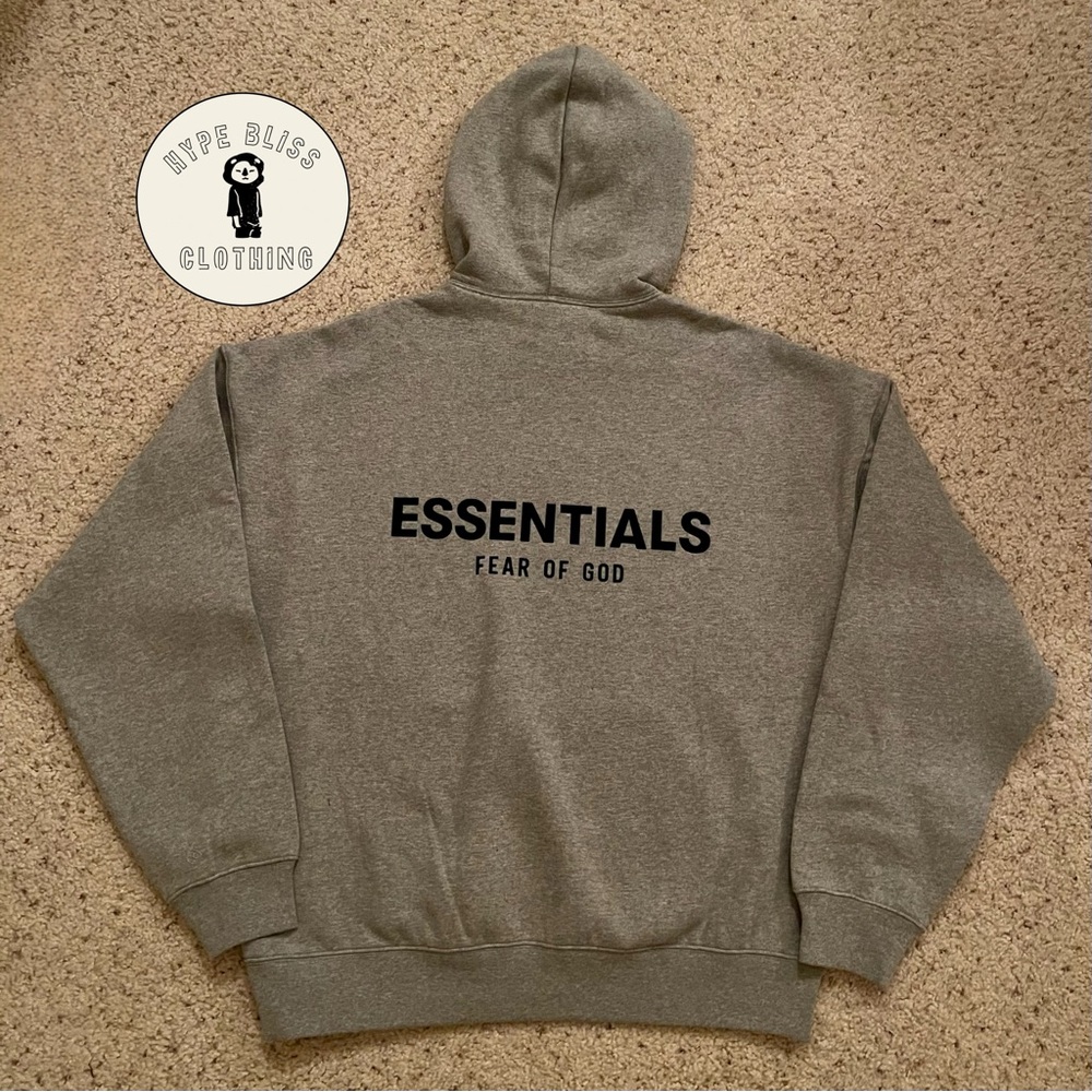 Fear of God Essentials Core Collection FW22 Hoodie Dark Heather Oatmeal Size S